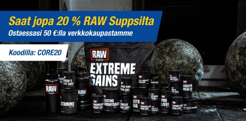Osta vhintn 50 :lla - saat jopa 20 % RAW Suppsilta koodilla 